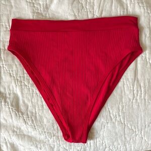 L*space ribbed lipstick red frenchie bitsy cut bikini bottoms